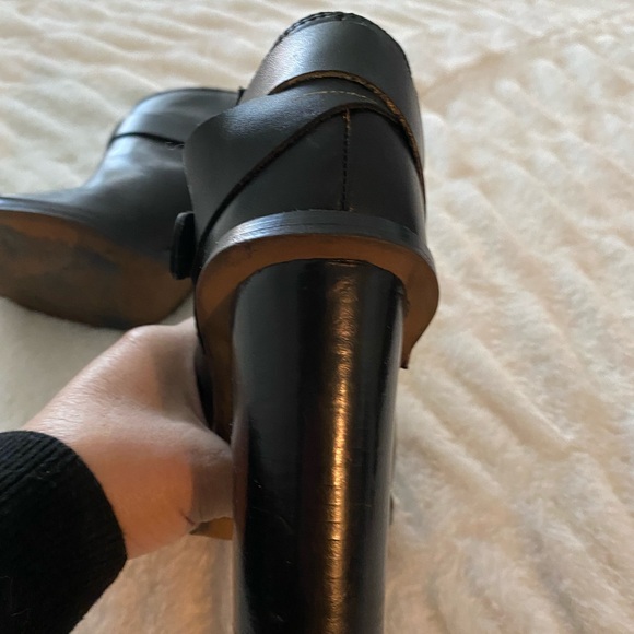 SIXTY SEVEN LEATHER BLACK PEEP TOE BOOTIE SHOES 38 - Picture 4 of 8